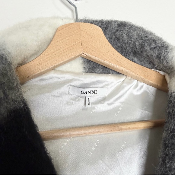 GANNI McKinney Wool Crop Jacket Plaid Size 34 XS Half Zip - Picture 4 of 5